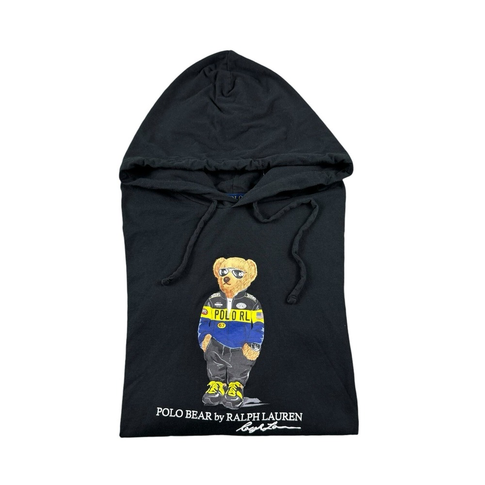 Polo Ralph Lauren Black F 1 Polo Bear Lightweight Hooded Sweater Size S